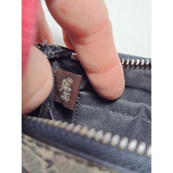 Coach New York Wristlet Wallet With Floral Stripes & Zip Closure - Picture 6 of 11